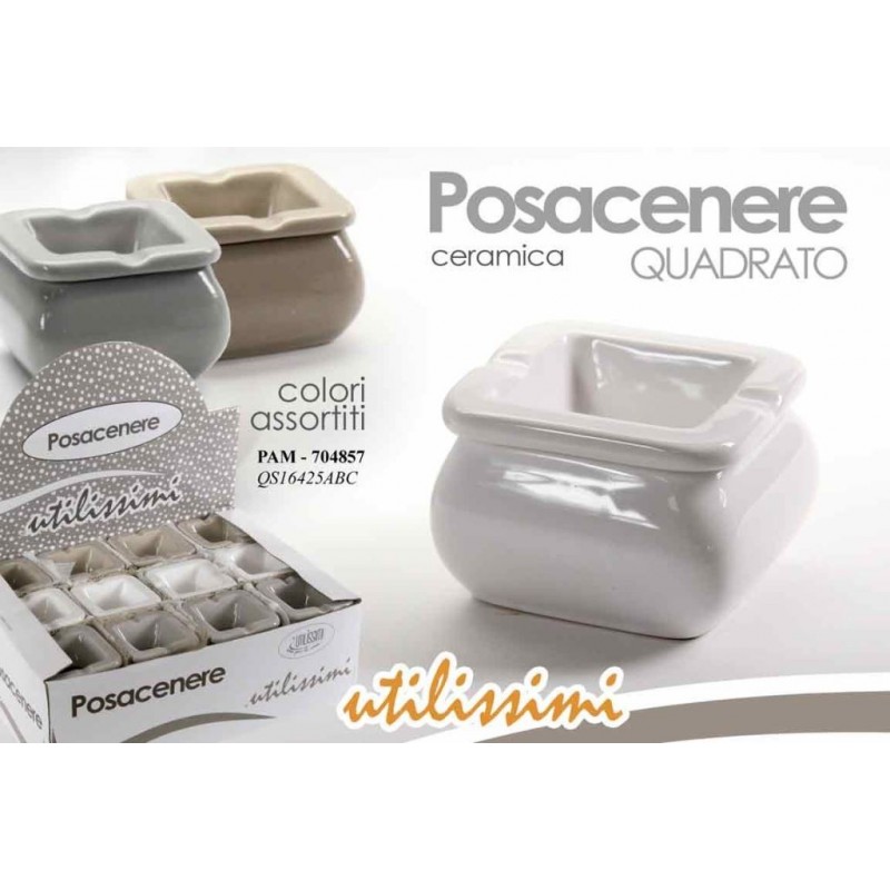 POSACENERE ANTIVENTO CERAMICA QUADRATA 704857 GICOS