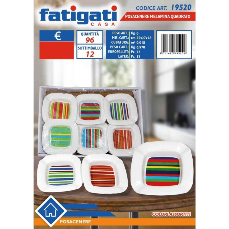 POSACENERE MELAMINA QUADRATA 19520 FATIGATI