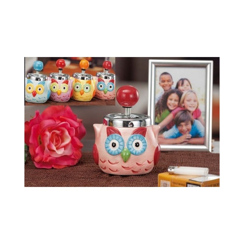 POSACENERE PUSH GIREVOLE GUFO Diam. 11cm H.14cm 32983 AD