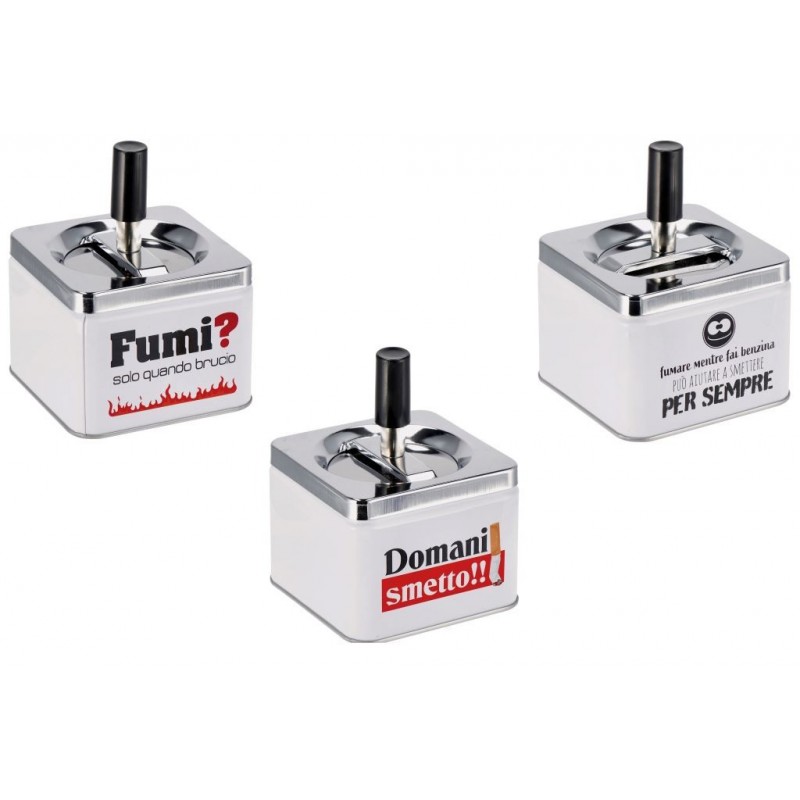 POSACENERE PUSH GIREVOLE MET. 9x9x13cm 72882 AD