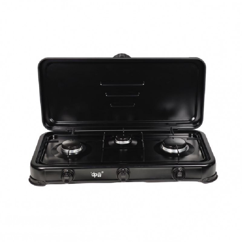 FORNELLO GAS DPM 3 FUOCHI 6053 SMALTATO NERO C/COP.