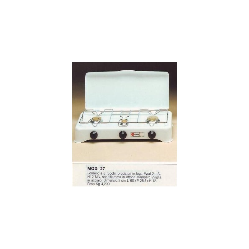 FORNELLO METANO PARKER 3 Fuochi 27M SMALTATO