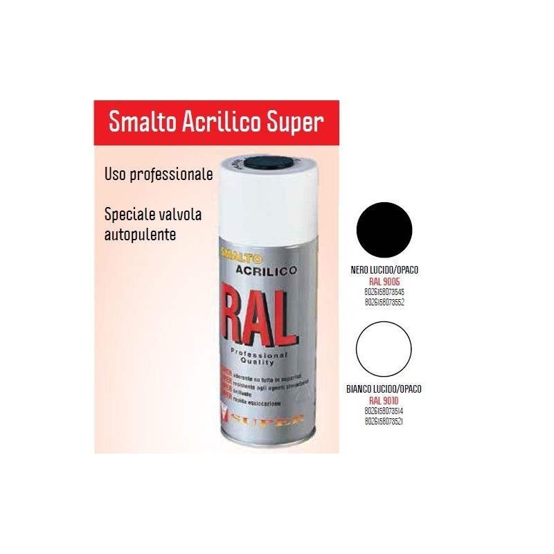 BOMBOLETTA VERNICE SPRAY SMALTO ACRILICO NERO OPACO 9005