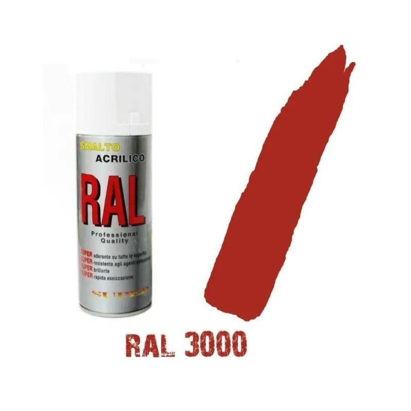 BOMBOLETTA VERNICE SPRAY SMALTO ACRILICO ROSSO FUOCO 3000