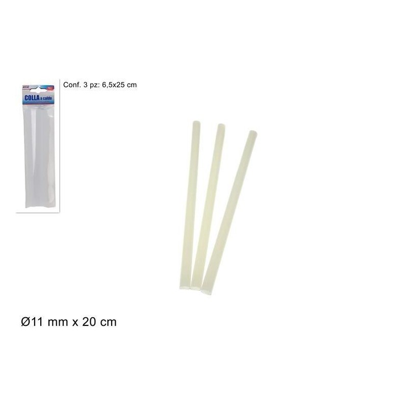 COLLA SILICONE TERMOFUSIBILE 3pz 200mm 11mm