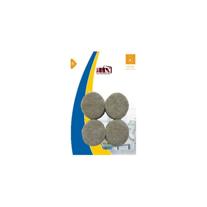 FELTRINI SEDIE ADESIVI TONDI 38mm 8pz BEIGE 220284