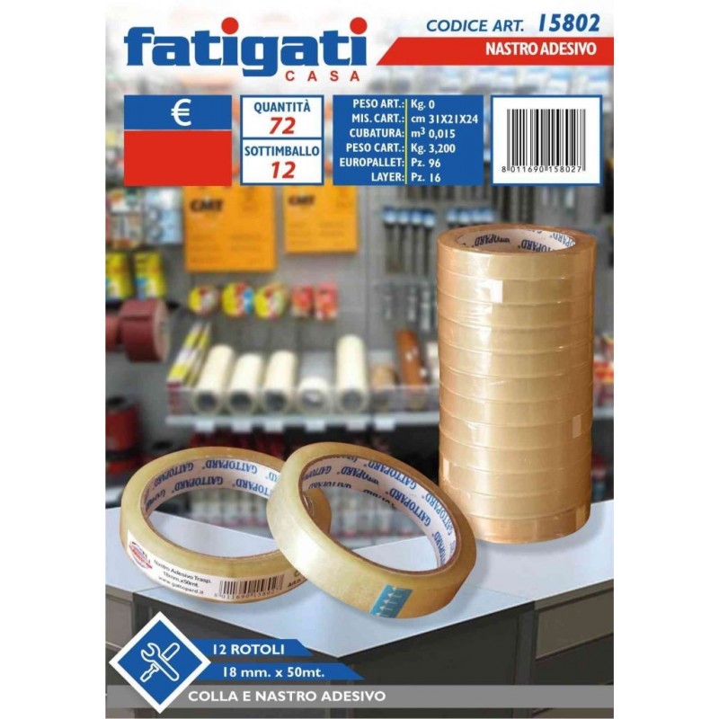 SCOTCH NASTRO ADESIVO SCOTCH da BANCO 18mm x 50mt FAT