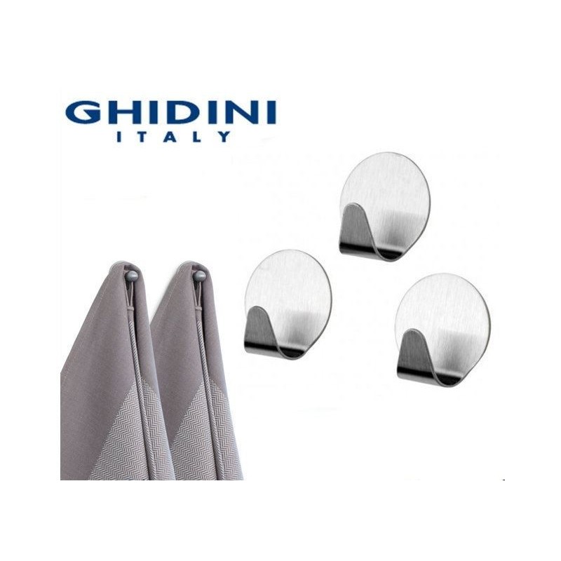 GANCIO ADESIVO 1 POSTO INOX TONDO A/3 COD. 256 GHIDINI