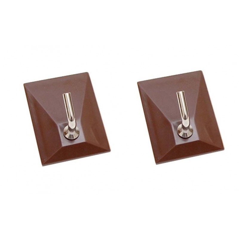 GANCIO ADESIVO 1 POSTO MARRONE A/2 COD. 17130 PRONTY