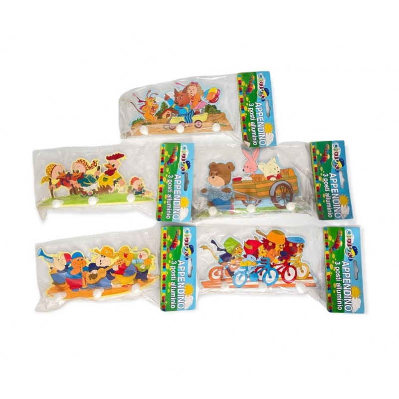 GANCIO ADESIVO BABY 3 POSTI A/1 SOGGETTI VARI 69543 DS