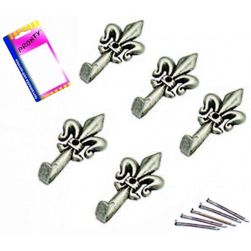 GANCIO QUADRO CHIODINI GIGLIO A/5 PICCOLO ARGENTO PRONTY