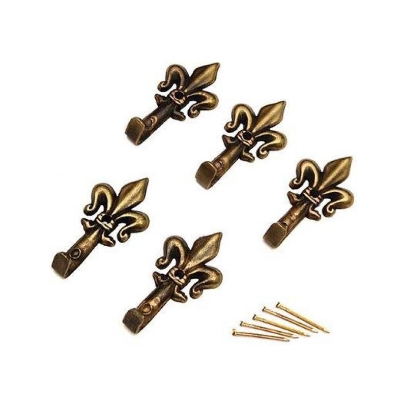 GANCIO QUADRO CHIODINI GIGLIO A/5 PICCOLO BRONZO PRONTY