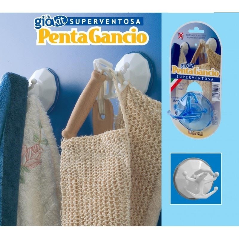 GANCIO VENTOSA PENTA GANCIO 5 POSTI A/1 COD. 313 GIO'CASA