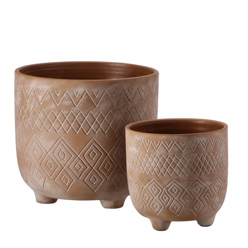 CASPO' - CACHEPOT CERAMICA 2pz IRINGA BEIGE 20/30cm AD