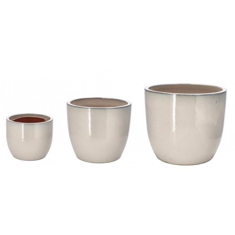 CASPO' - CACHEPOT CERAMICA 3pz CREMA 19/27/33cm 112880 AD