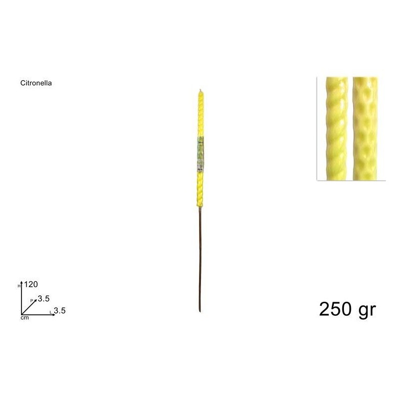 TORCIA GIARDINO al PROFUMO di CITRONELLA 120cm 250gr 2457 DS