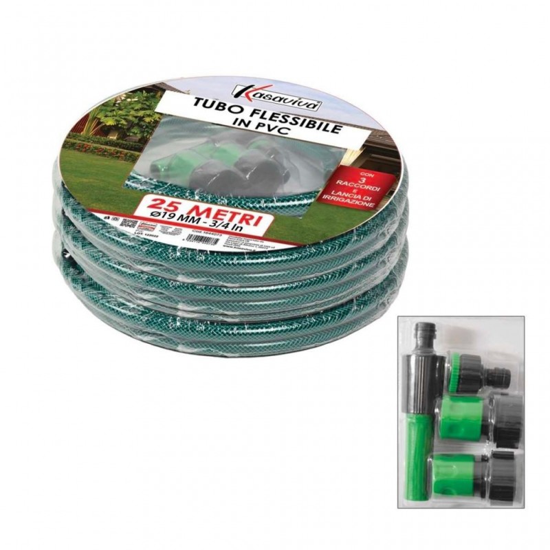 TUBO GIARDINO PVC 25mt Diam. 19mm+ KIT ACCESS. 1646125 KAS