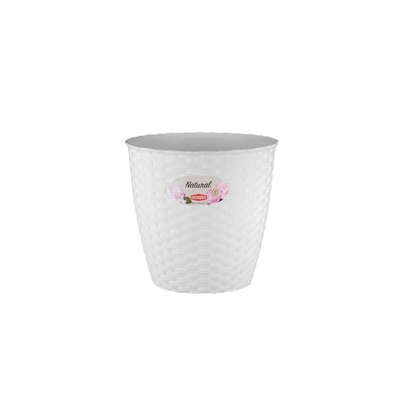 VASO NATURAL BIANCO 19cm e PORTAVASO da 17cm STEFANPLAST