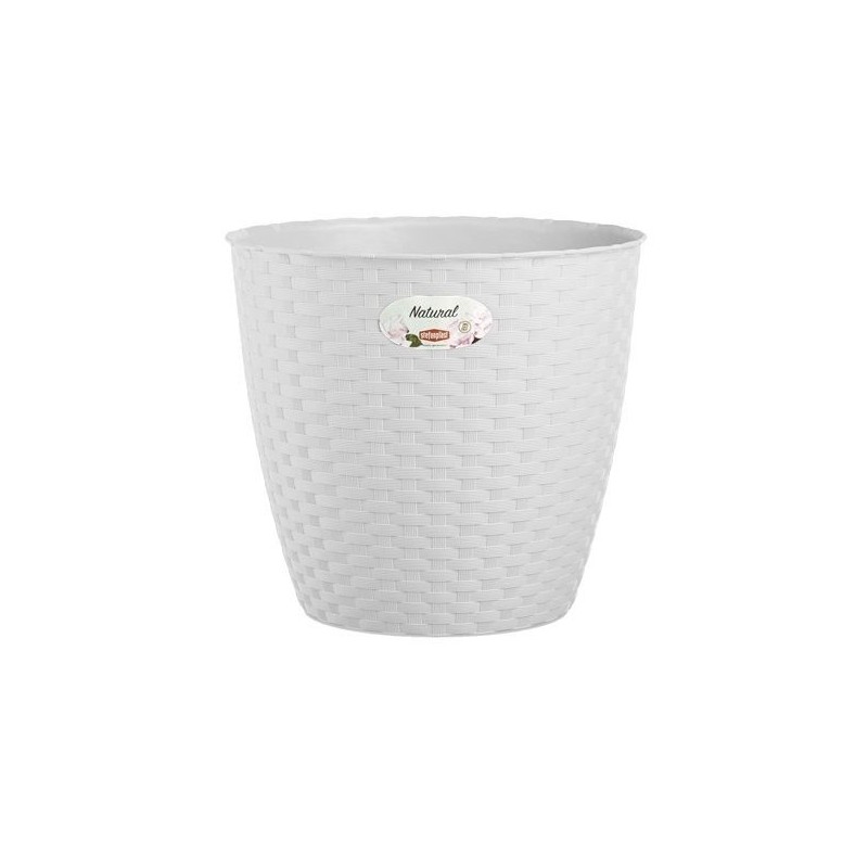 VASO NATURAL BIANCO 24cm e PORTAVASO da 22cm STEFANPLAST