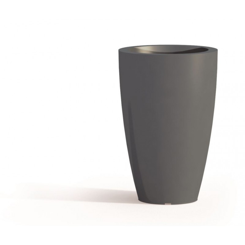 VASO PRISMA ROUND 50cm GRIGIO TEKCNOPLAST