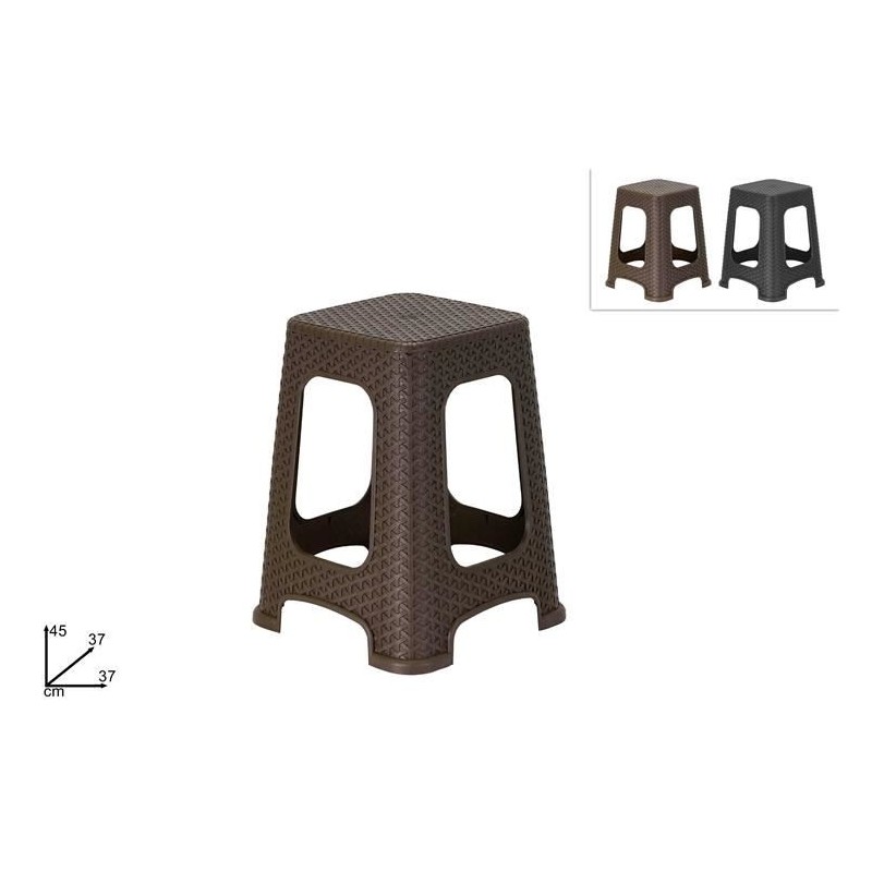 SGABELLO PLASTICA T/RATTAN 45x37x37 593806 DS