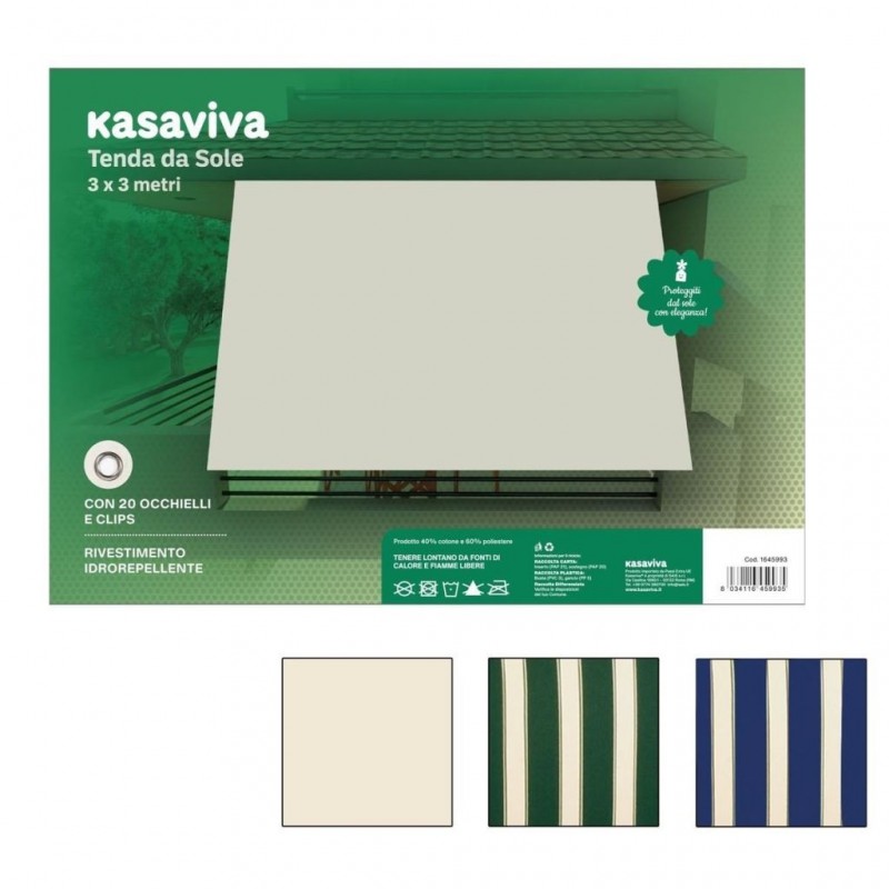 TENDA SOLE IDROPELLENTE 300x300 20 OCCHIELLI/CLIPS 993 KAS