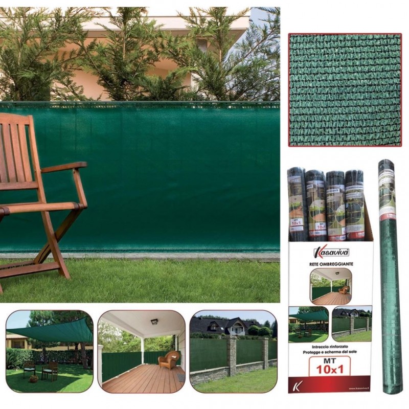 TENDA SOLE RETE OMBREGGIANTE VERDE 10metri x 1metro 2408 KAS