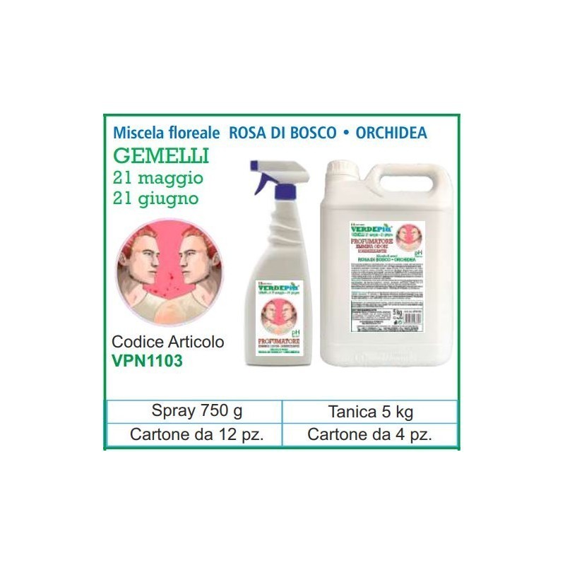 VERDEPIU PROFUMATORE SPRAY 750 GEMELLI