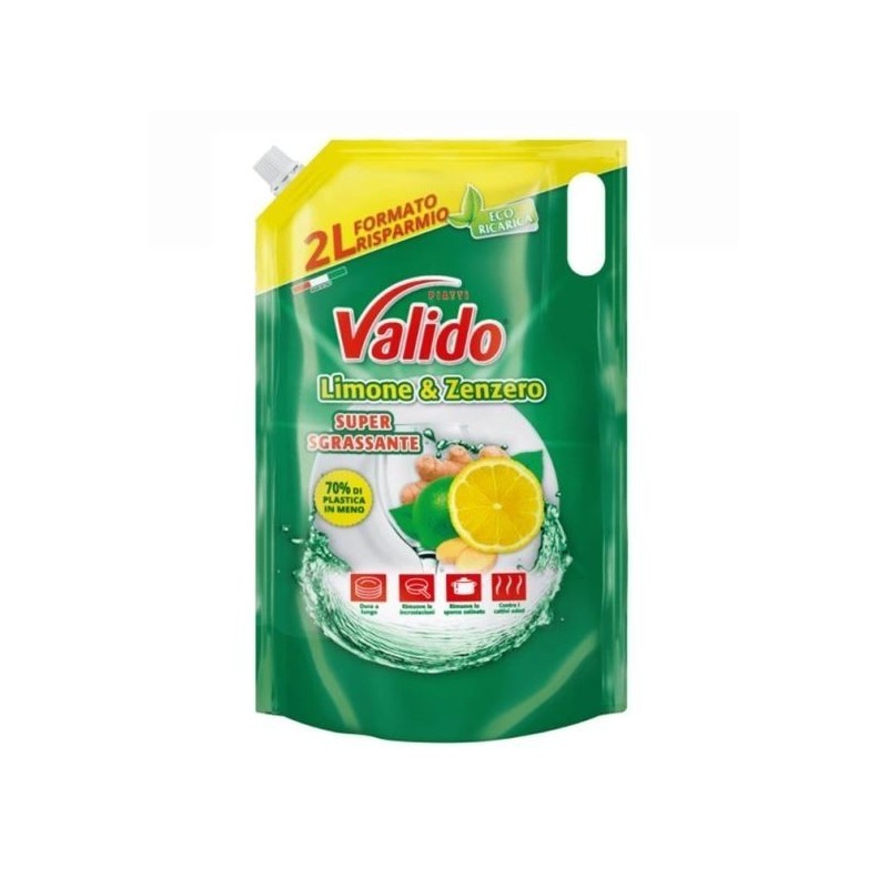 VALIDO PIATTI ECORICARICA LIMONE & ZENZERO 2 LT