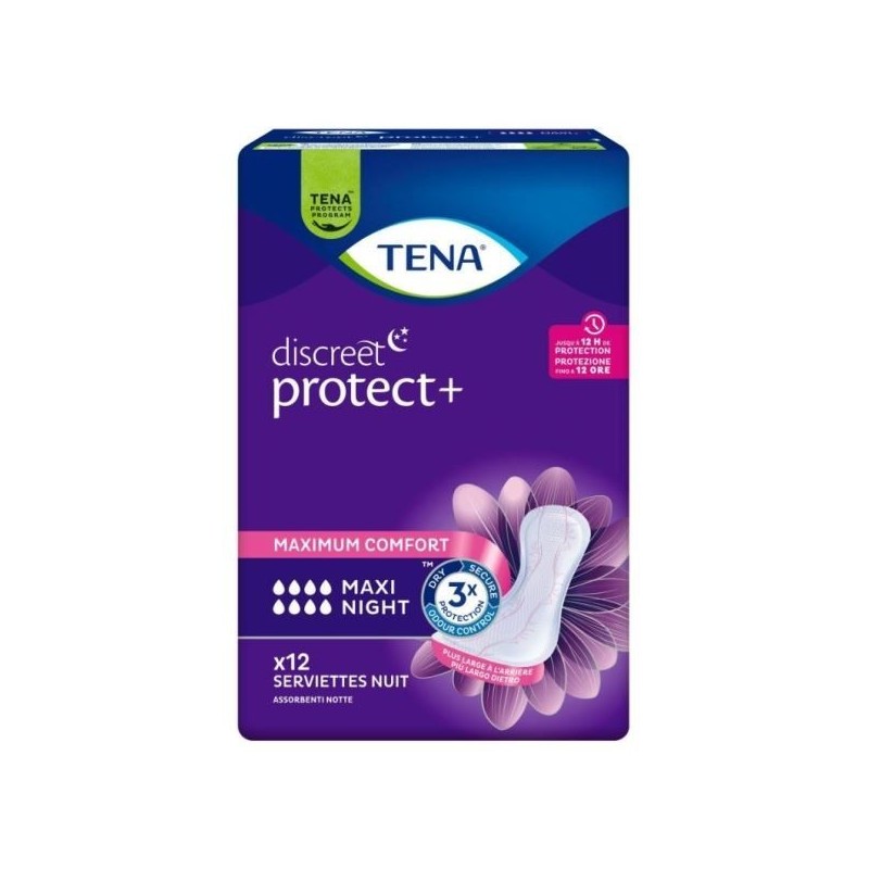 TENA DISCREET PROTECT+ MAXI NIGHT 12 PZ