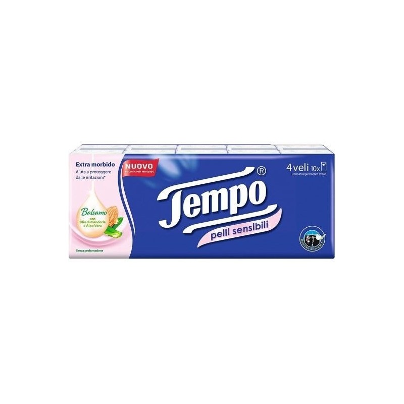 TEMPO FAZZOLETTI PELLI SENSIBILI 10 PZ