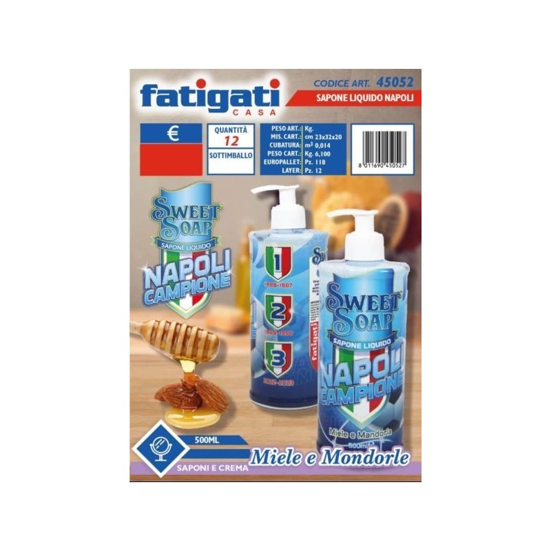 SWEET SOAP SAPONE LIQ. NAPOLI MIELE/MANDORLA 500 ML