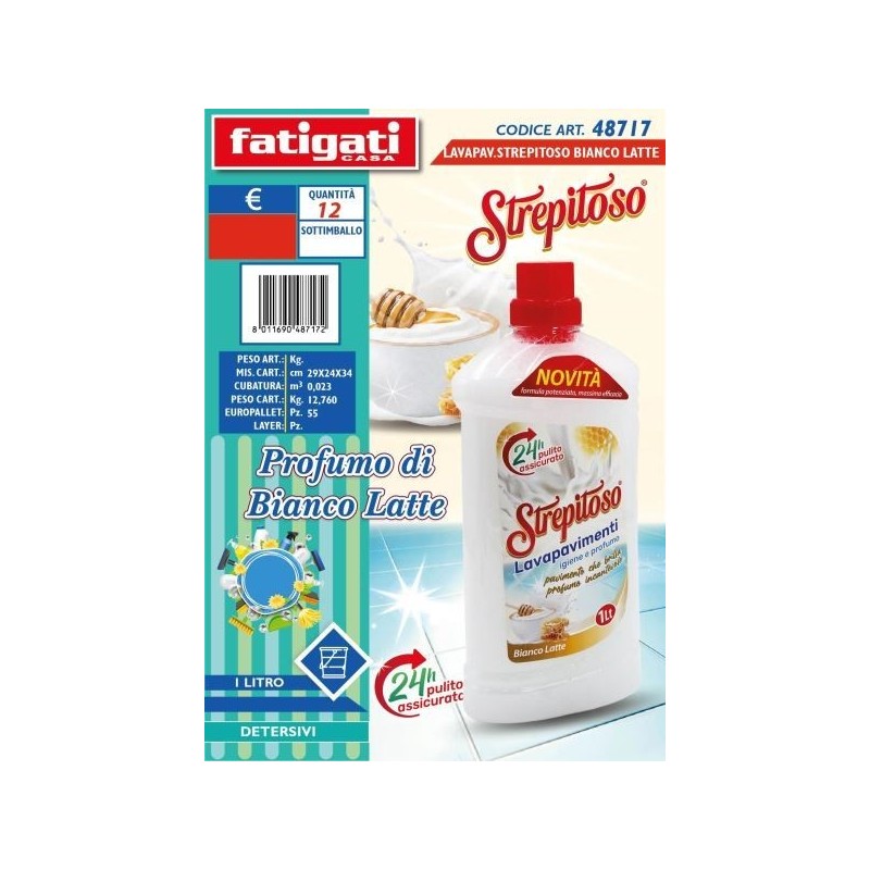 STREPITOSO LAVAPAVIMENTI BIANCO LATTE 1LT