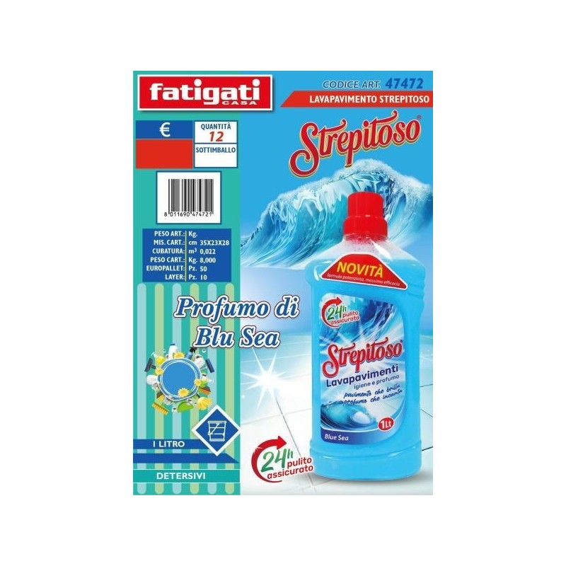 STREPITOSO LAVAPAVIMENTI BLUE SEA 1LT