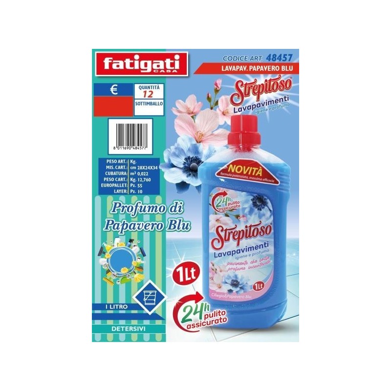 STREPITOSO LAVAPAVIMENTI PAPAVERO BLU 1LT