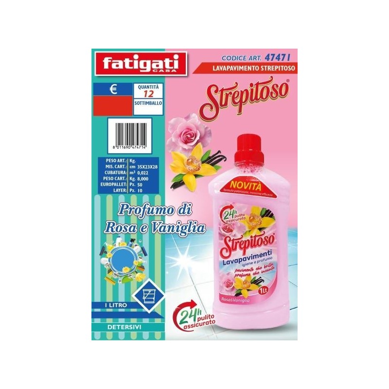 STREPITOSO LAVAPAVIMENTI ROSA/VANIGLIA 1LT