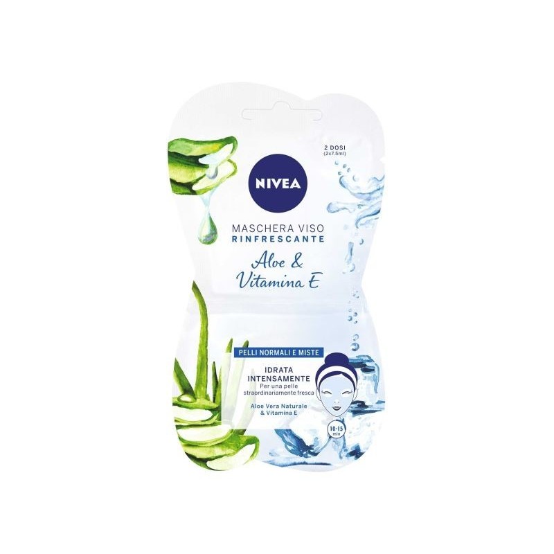 NIVEA MASCHERA VISO RINFRESCANTE ALOE/VITAM. E 2X7,5 ML