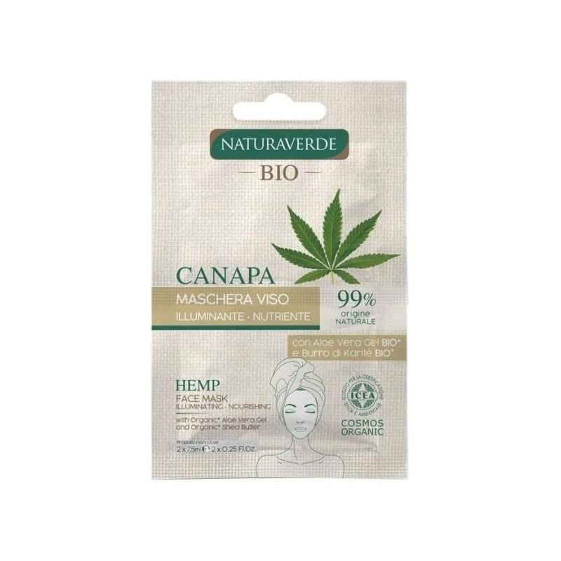 NATURAVERDE BIO MASCHERA VISO CANAPA 2X7,5 ML