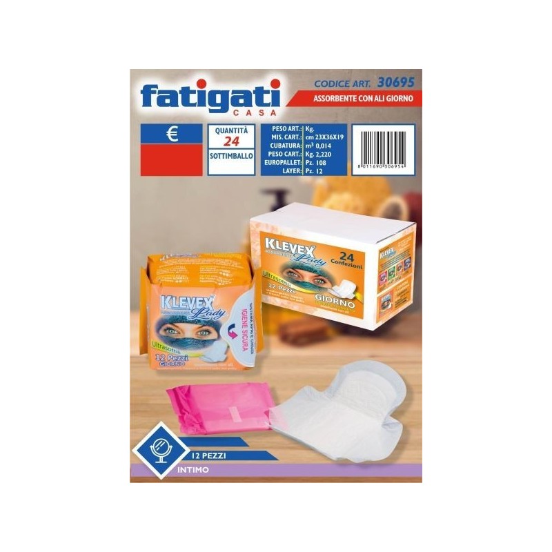 KLEVEX ASSORBENTI C/ALI GIORNO 12 PZ