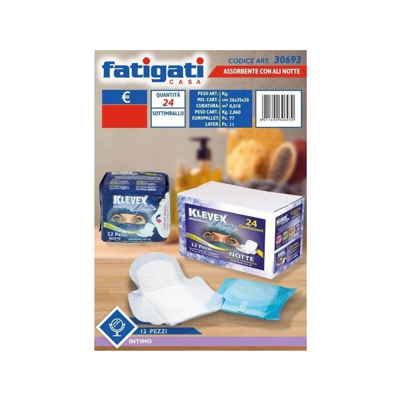 KLEVEX ASSORBENTI C/ALI NOTTE 12 PZ