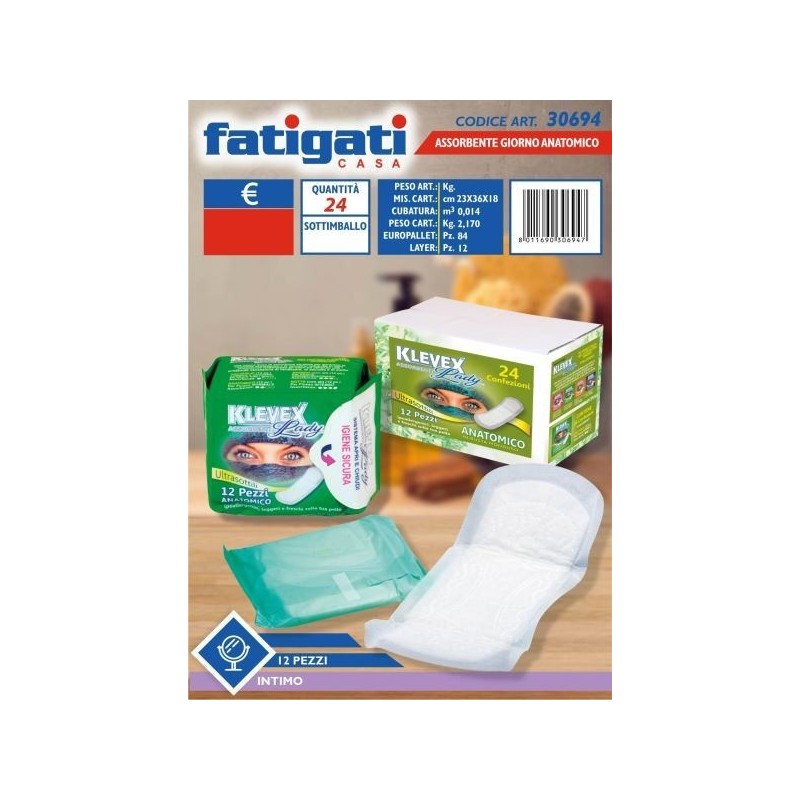 KLEVEX ASSORBENTI GIORNO ANATOMICO 12 PZ