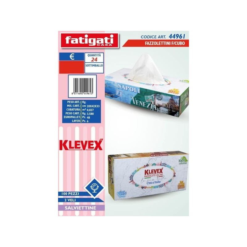 KLEVEX FAZZOLETTINI VELINE 100 PZ 2V