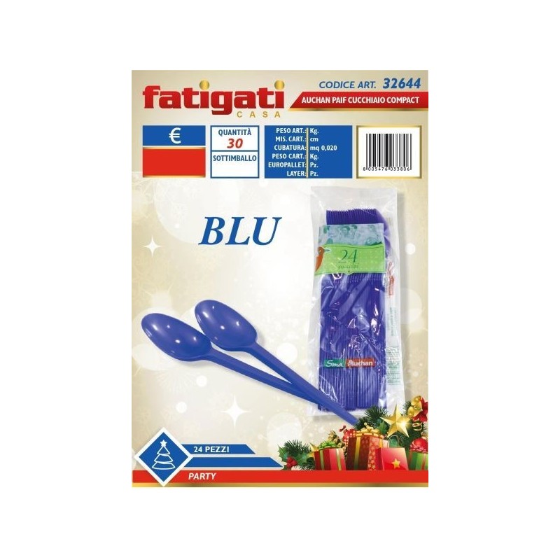 AUCHAN PAIF CUCCHIAI BLU COMPACT 24 PZ