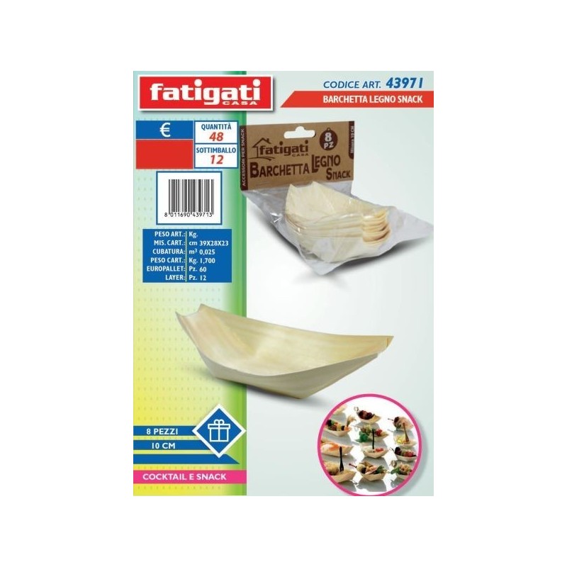 BARCHETTA LEGNO SNACK 10 CM 8 PZ