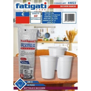 BICCHIERI BIANCHI 200CC 50 PZ