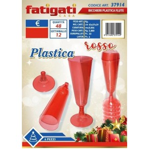 BICCHIERI PLAST.FLUTE ROSSO...