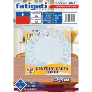CENTRINO CARTA TONDO 10 PZ...