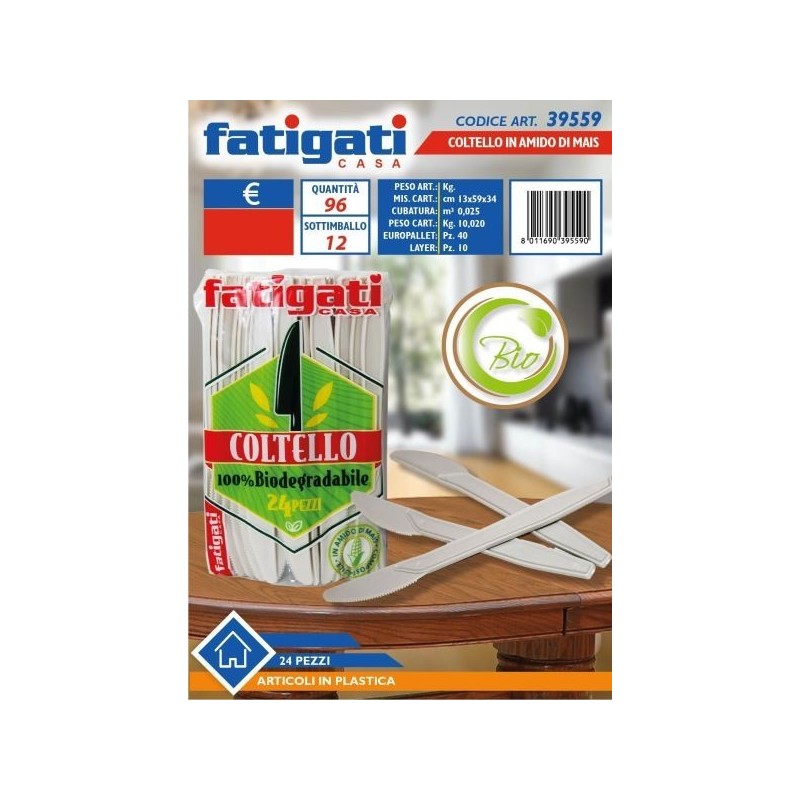 COLTELLI BIO IN AMIDO DI MAIS 24 PZ