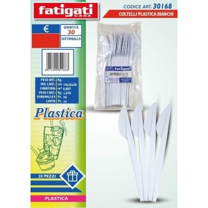 COLTELLI PLASTICA BIANCHI 20PZ