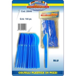 COLTELLI PLASTICA BLU 24 PZ.